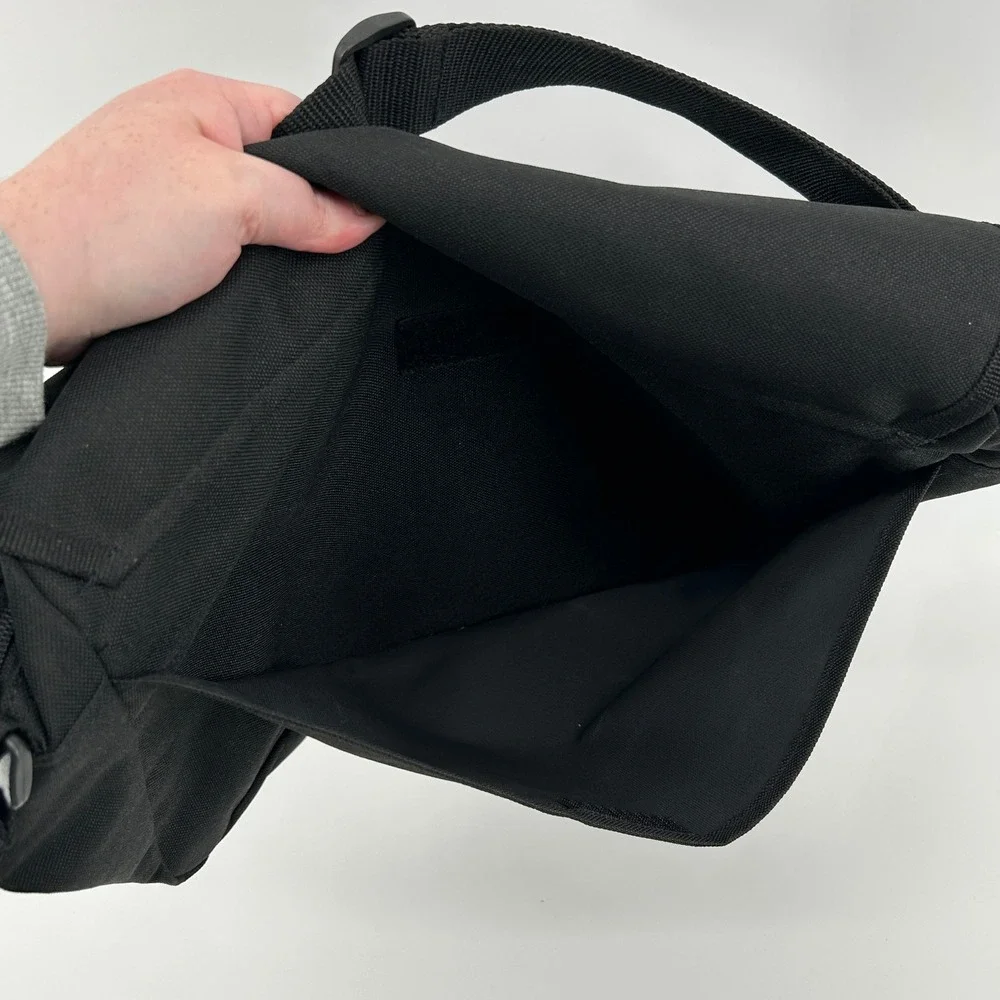 Sierra Club Black Canvas Messenger Bag Adjustable Strap Organizer Travel Work